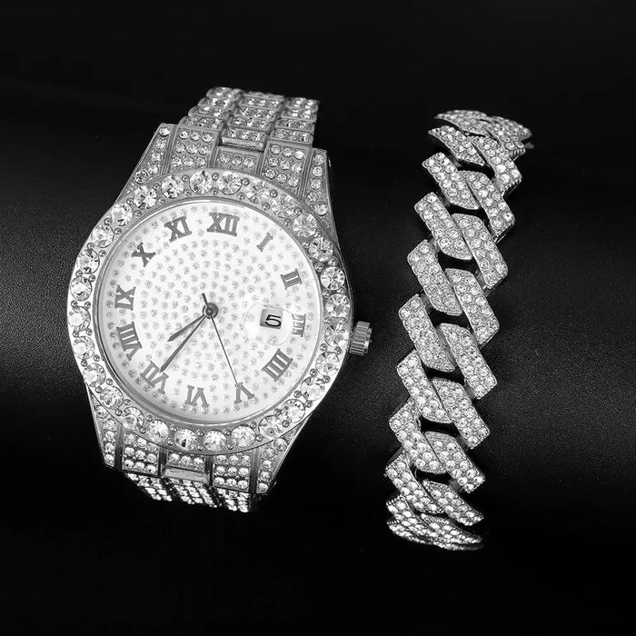 Luxurious hip-hop style watch-bracelet diamond for men and women 💎