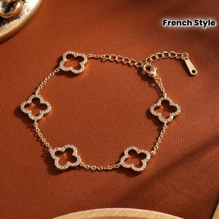 Luxurious Hollow Four Leaf Flower Bracelet with Two Colors ✨