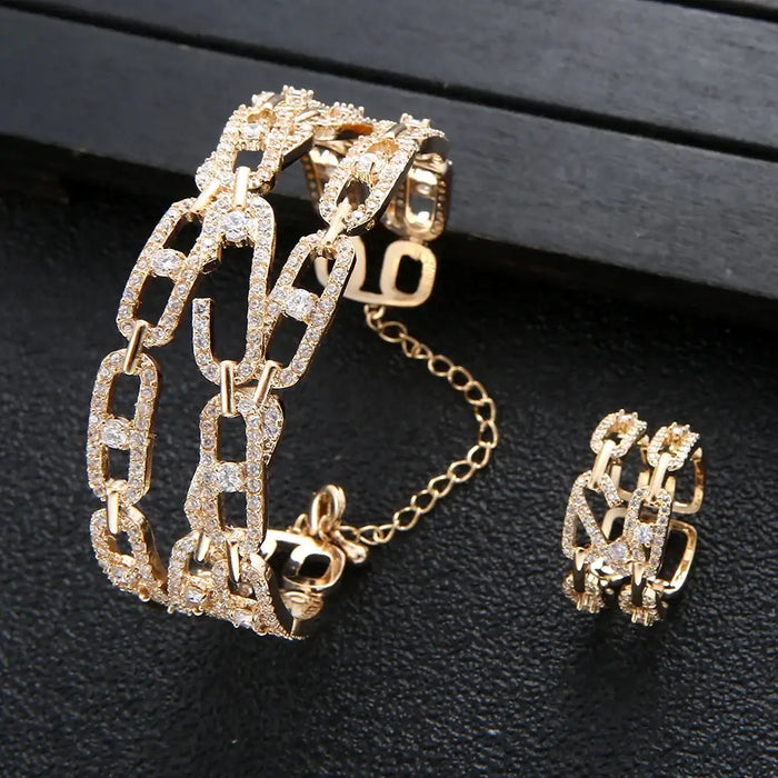 Luxury 2PCS  Jewelry For Women Wedding Engagement 💎