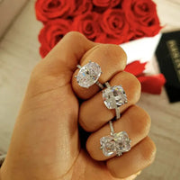 Luxury 925 Sterling SILVER Oval Square Simulated Diamond Rings 💍