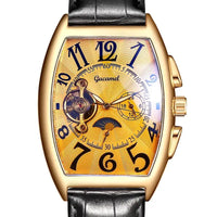 Luxury Automatic Mechanical Watch Men Tourbillon Clock Fashion Soft Leather Strap ⌚️
