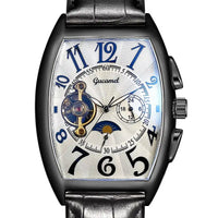 Luxury Automatic Mechanical Watch Men Tourbillon Clock Fashion Soft Leather Strap ⌚️