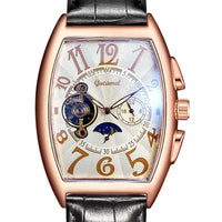 Luxury Automatic Mechanical Watch Men Tourbillon Clock Fashion Soft Leather Strap ⌚️