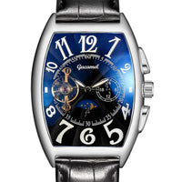 Luxury Automatic Mechanical Watch Men Tourbillon Clock Fashion Soft Leather Strap ⌚️