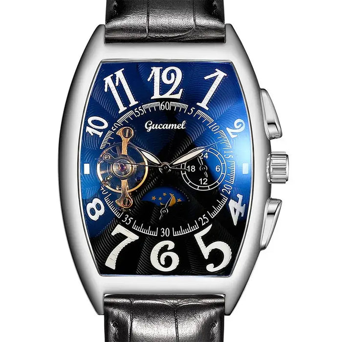 Luxury Automatic Mechanical Watch Men Tourbillon Clock Fashion Soft Leather Strap ⌚️