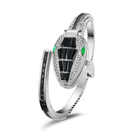 Luxury Banquet  Women's Snake-shaped Diamond-encrusted Bangle Quartz Watch 💎