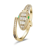 Luxury Banquet  Women's Snake-shaped Diamond-encrusted Bangle Quartz Watch 💎