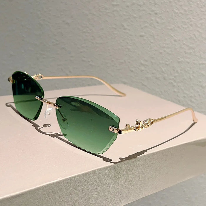 Luxury Brand Designer Diamond Cutting Rimless 🕶️