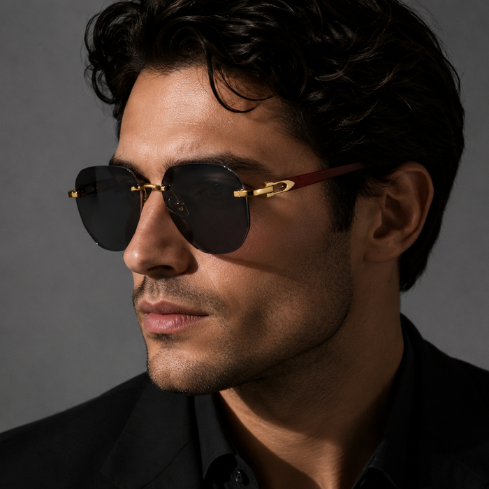 Luxury Brand Designer Rimless Vintage Pilot Sunglasses 🕶️