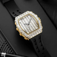 Luxury Brand Men Wristwatch New Creative Full Square Diamond  ⏱️