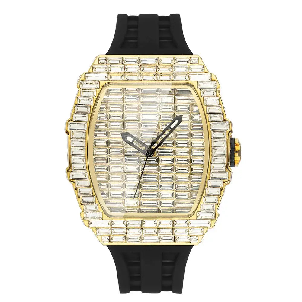 Luxury Brand Men Wristwatch New Creative Full Square Diamond  ⏱️