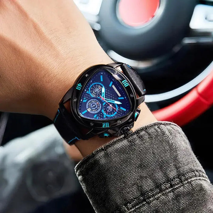 Luxury Chronograph Triangle Watch Men Top Watches Waterproof ⌚️