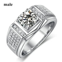 Luxury Couple Rings Heart White Crystal Rhinestones Rings Set 💎