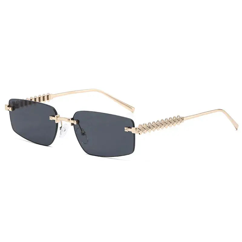 Luxury CRT style Rimless Small Square Frame Sunglasses  🕶️