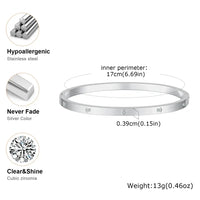 Luxury Cubic Zircon Round Bangle Bracelet for Women Jewelry ✨