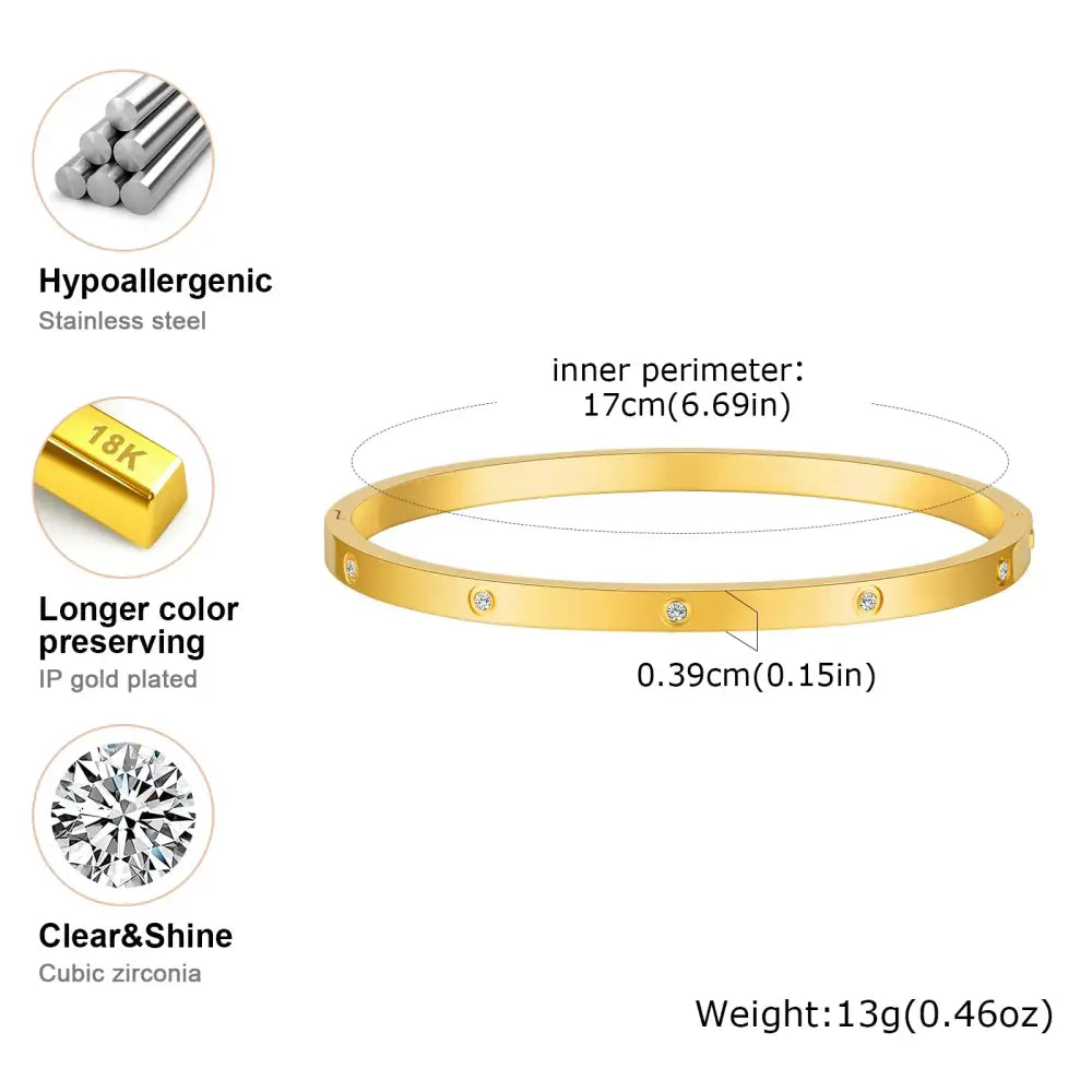 Luxury Cubic Zircon Round Bangle Bracelet for Women Jewelry ✨