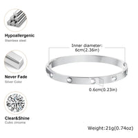 Luxury Cubic Zircon Round Bangle Bracelet for Women Jewelry ✨