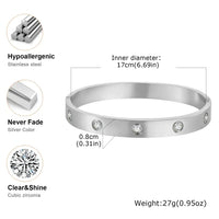 Luxury Cubic Zircon Round Bangle Bracelet for Women Jewelry ✨