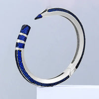 Luxury CZ Pencil Bangle Bracelet – 18K Gold Plated Crystal Cuff for Women 💎