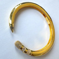 Luxury CZ Pencil Bangle Bracelet – 18K Gold Plated Crystal Cuff for Women 💎