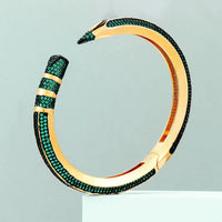 Luxury CZ Pencil Bangle Bracelet – 18K Gold Plated Crystal Cuff for Women 💎