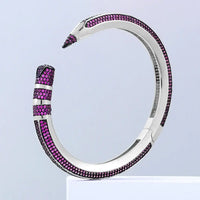 Luxury CZ Pencil Bangle Bracelet – 18K Gold Plated Crystal Cuff for Women 💎