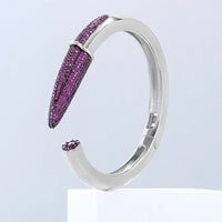 Luxury CZ Pencil Bangle Bracelet – 18K Gold Plated Crystal Cuff for Women 💎