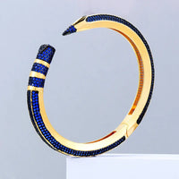 Luxury CZ Pencil Bangle Bracelet – 18K Gold Plated Crystal Cuff for Women 💎