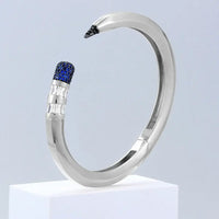 Luxury CZ Pencil Bangle Bracelet – 18K Gold Plated Crystal Cuff for Women 💎