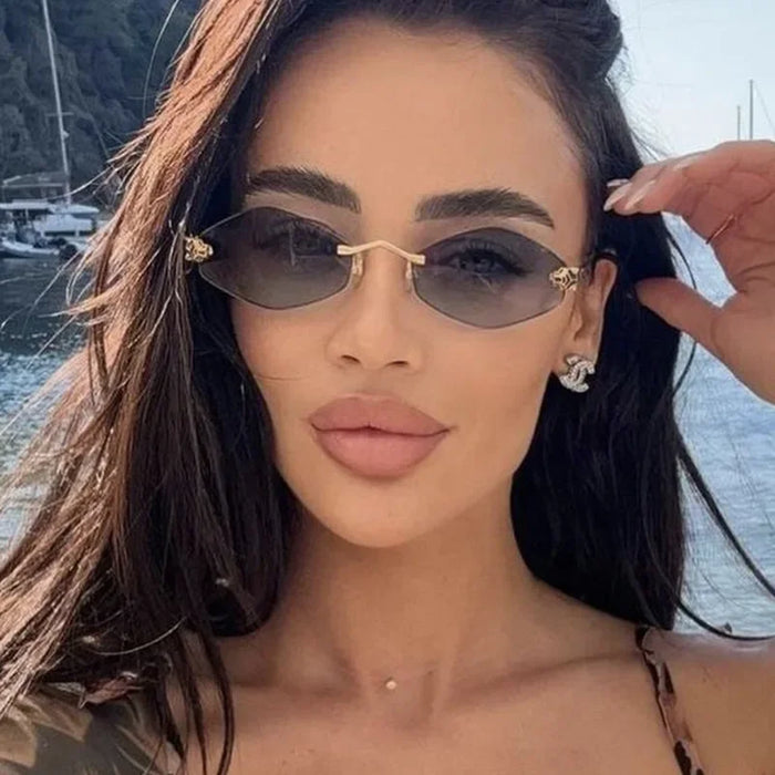 Luxury Designer Popular Rimless Rhombus Sunglasses 🕶️