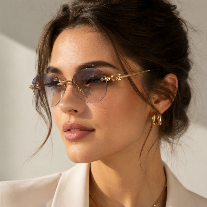 Luxury Designer Rimless Oval Sunglasses 🕶️