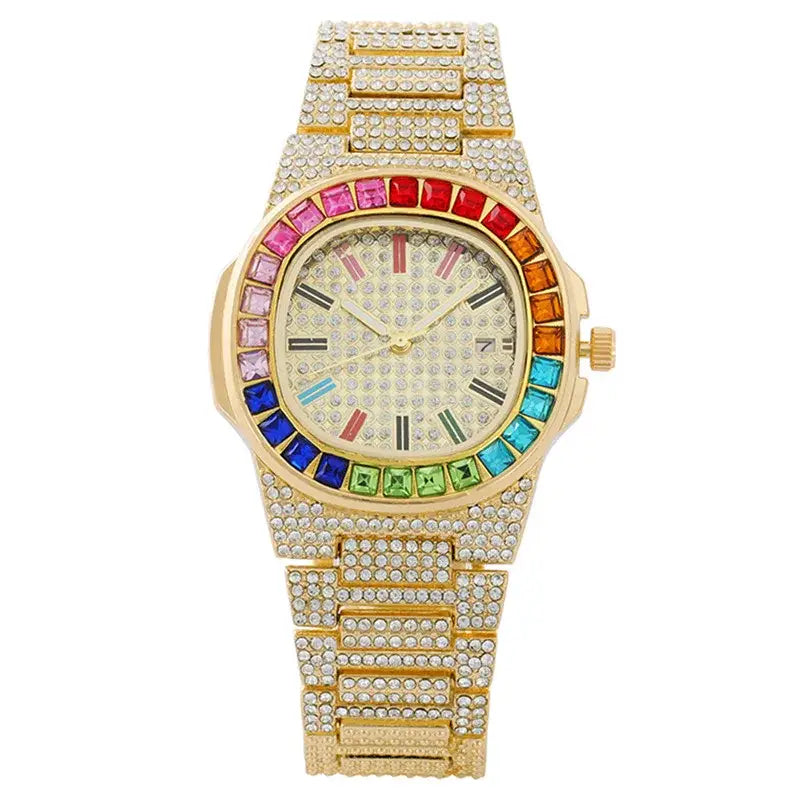 Luxury Diamond Watch for Men Women Calendar Square Quartz Wrist Watches 💎
