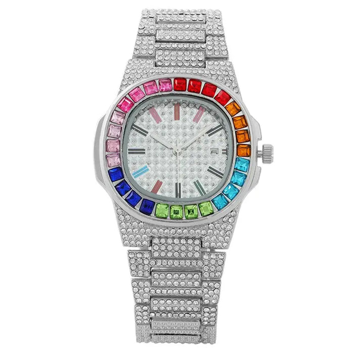 Luxury Diamond Watch for Men Women Calendar Square Quartz Wrist Watches 💎