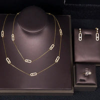 Luxury Earring Ring Sets Stackable Long Necklace 💎