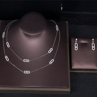 Luxury Earring Ring Sets Stackable Long Necklace 💎