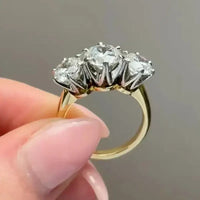 Luxury Elegant Women Rings Three Sparkling 💍