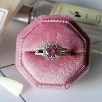 Luxury Fashion Pink Engagement Wedding Band Eternity Ring 💍