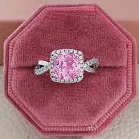 Luxury Fashion Pink Engagement Wedding Band Eternity Ring 💍