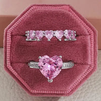 Luxury Fashion Pink Engagement Wedding Band Eternity Ring 💍