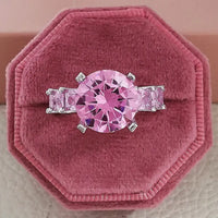 Luxury Fashion Pink Engagement Wedding Band Eternity Ring 💍