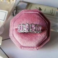 Luxury Fashion Pink Engagement Wedding Band Eternity Ring 💍