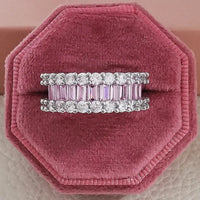 Luxury Fashion Pink Engagement Wedding Band Eternity Ring 💍