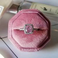 Luxury Fashion Pink Engagement Wedding Band Eternity Ring 💍