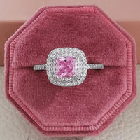 Luxury Fashion Pink Engagement Wedding Band Eternity Ring 💍