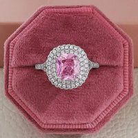 Luxury Fashion Pink Engagement Wedding Band Eternity Ring 💍
