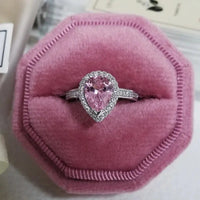 Luxury Fashion Pink Engagement Wedding Band Eternity Ring 💍