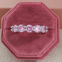 Luxury Fashion Pink Engagement Wedding Band Eternity Ring 💍