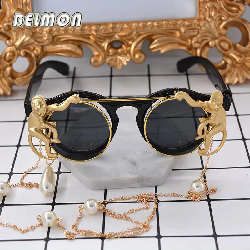 Luxury Fashion Round Sun V400 Vintage Oculos de Sol Female Sunglasses  🕶️