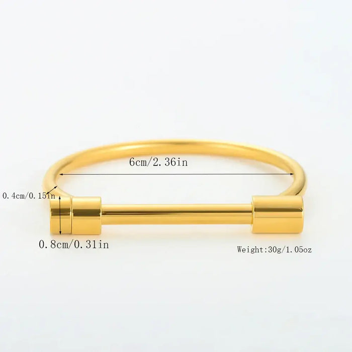 Luxury Fashion Screw Horseshoe Stainless Steel Man Bangles Jewelry 💎