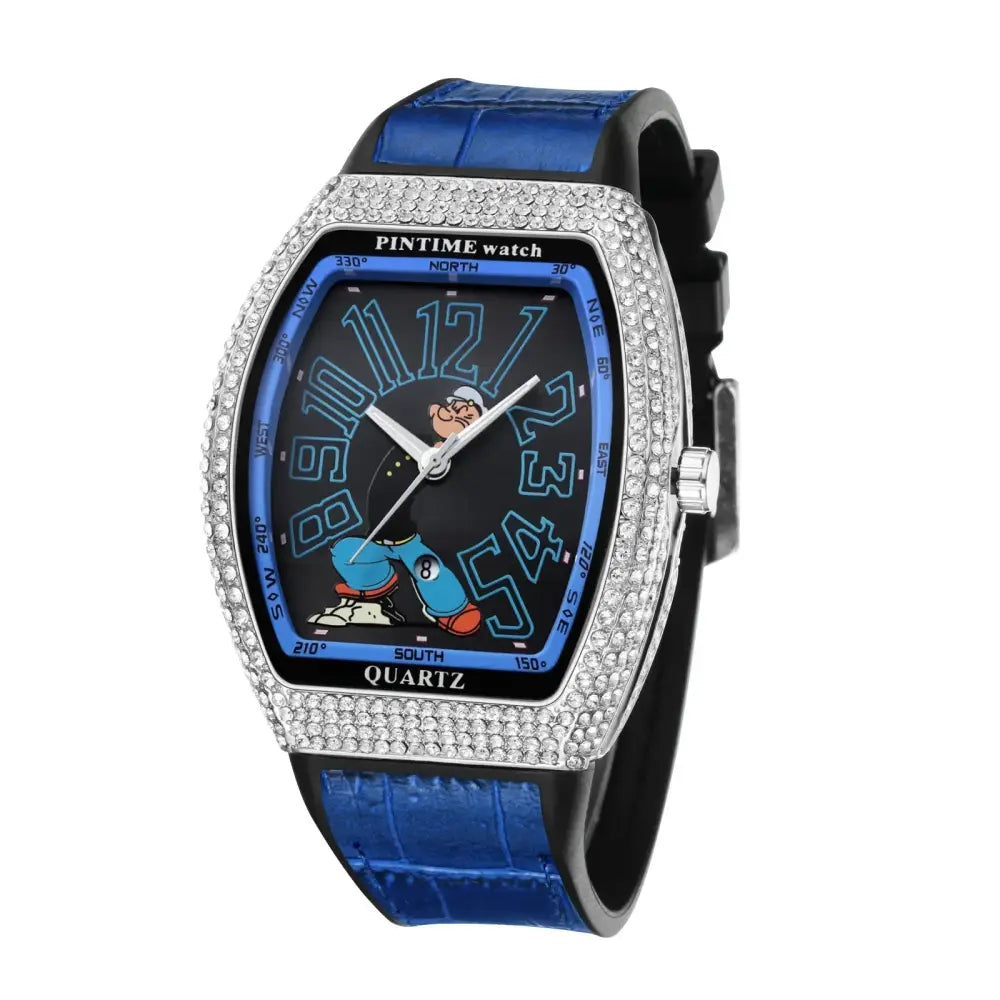 Luxury FM Style Moissanite Watches for Men Luxury Diamond Tonneau Watch ⌚️